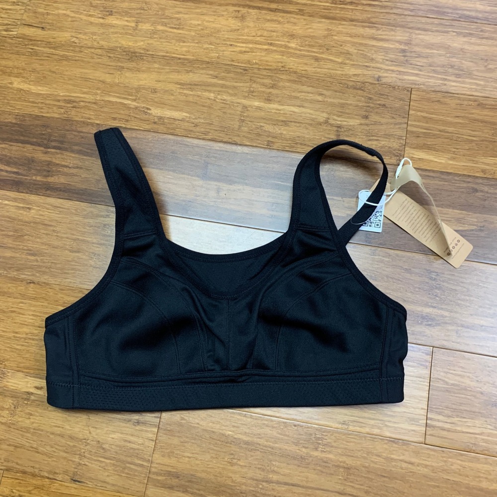 Wingslove Black Adjustable Strap High‎ Impact Sports Bra Size 34B Wireless NWT